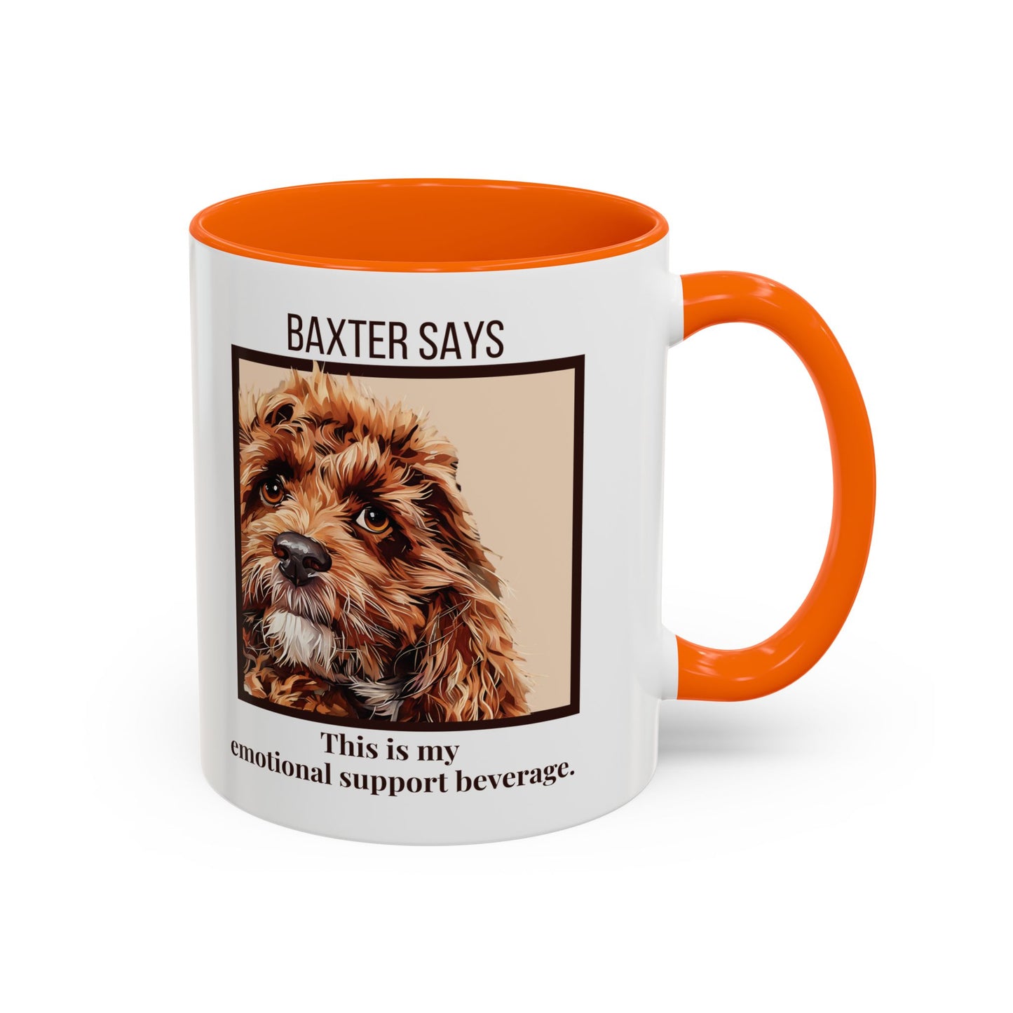 Funny Dog Mug – Baxter Says: Emotional Support Beverage | 11oz Gift for Pet Parents