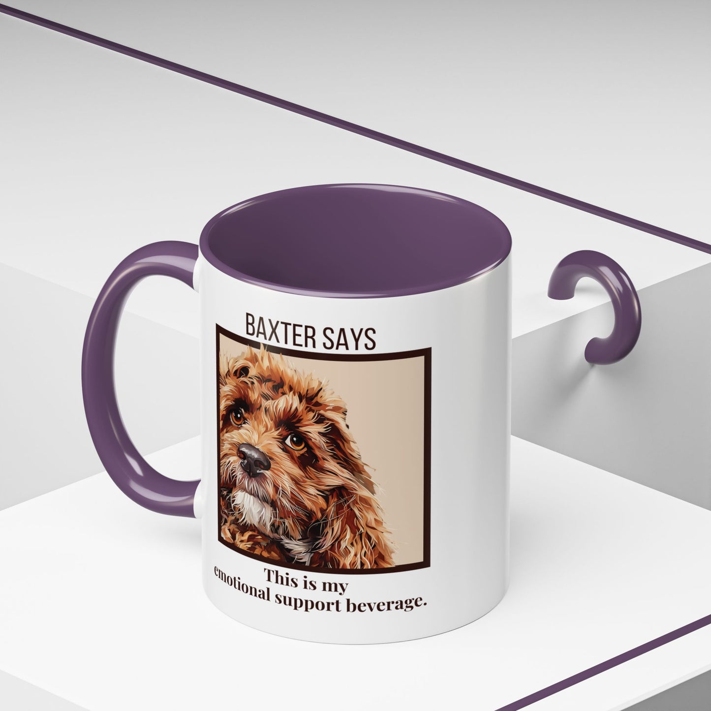 Funny Dog Mug – Baxter Says: Emotional Support Beverage | 11oz Gift for Pet Parents