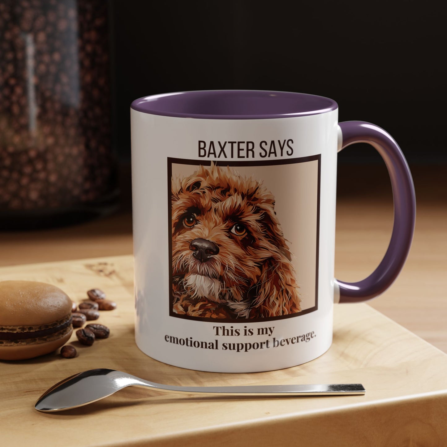 Funny Dog Mug – Baxter Says: Emotional Support Beverage | 11oz Gift for Pet Parents
