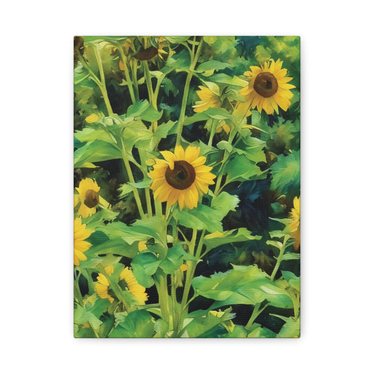 Yellow Sunflower Serenity, Pastel Canvas Wall Art