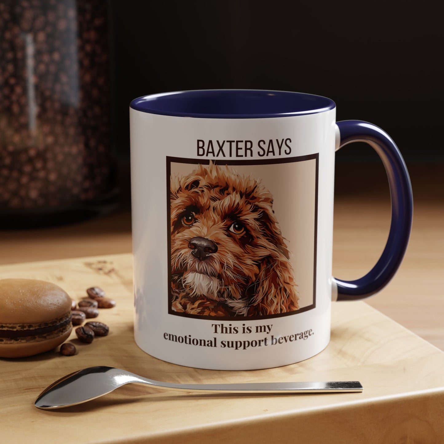 Funny Dog Mug – Baxter Says: Emotional Support Beverage | 11oz Gift for Pet Parents