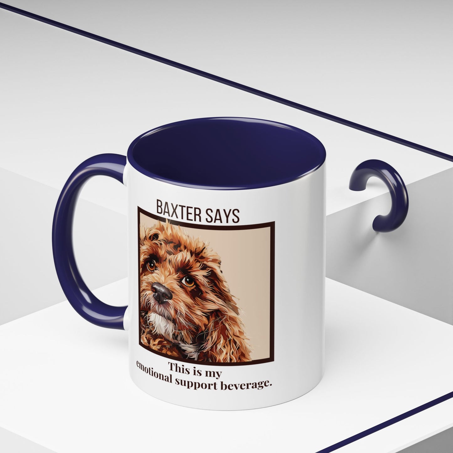 Funny Dog Mug – Baxter Says: Emotional Support Beverage | 11oz Gift for Pet Parents