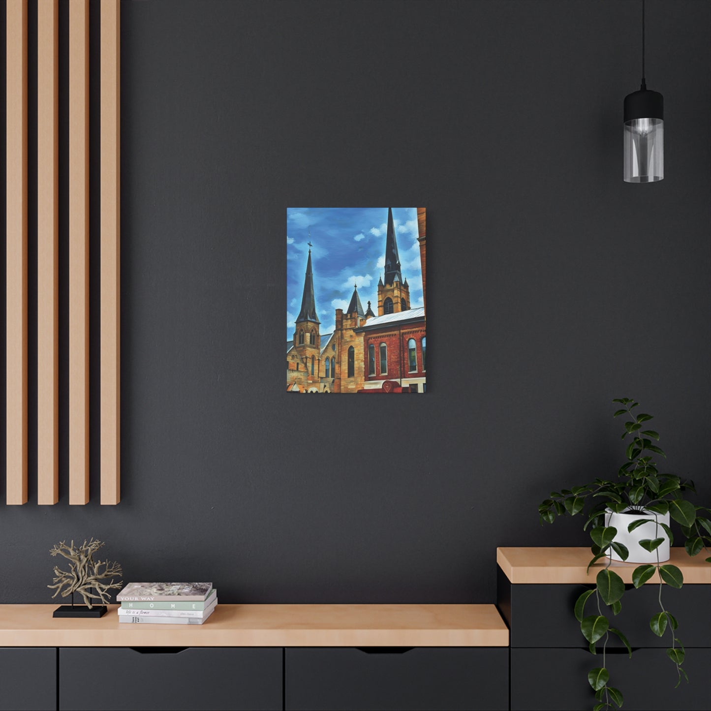 Wheeling Rooftops – St. Matthew’s & St. James Churches | Original Photo Turned Impressionistic Painting
