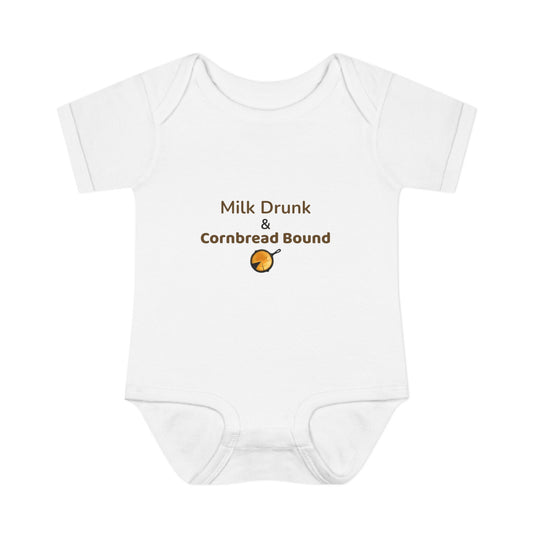 Milk Drunk & Cornbread Bound Baby Onesie – Funny Appalachian Baby Gift 👉 Hits:
