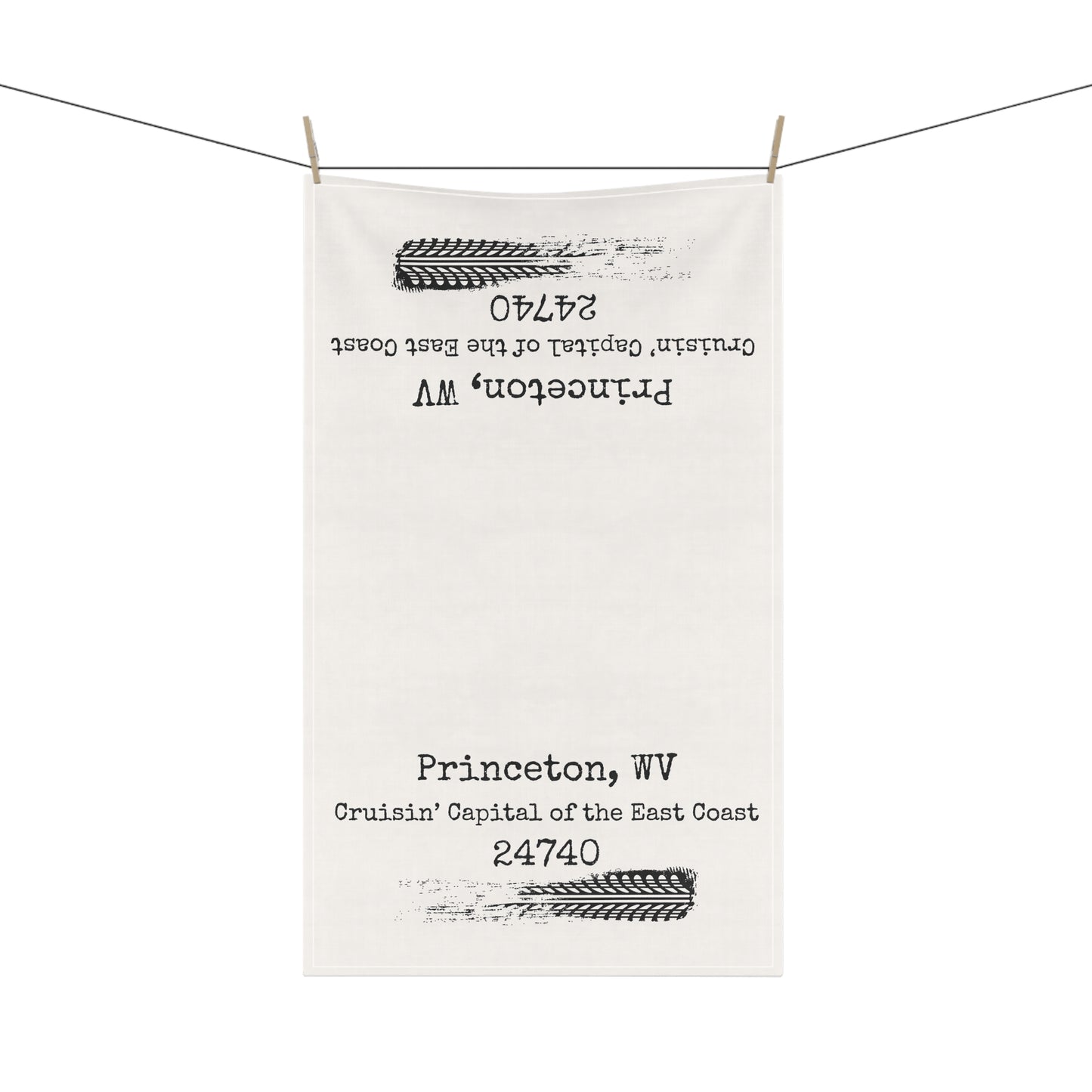 Princeton WV Tea Towel | Cruisin’ Capital of the East Coast | Mercer Street 24740 Kitchen Towel | West Virginia Gift | Appalachian Dish Towel | Cotton Twill 18x30