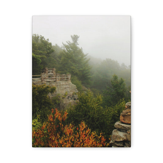 Coopers Rock West Virginia Canvas Wall Art – Appalachian Mountain Fog Landscape Photo