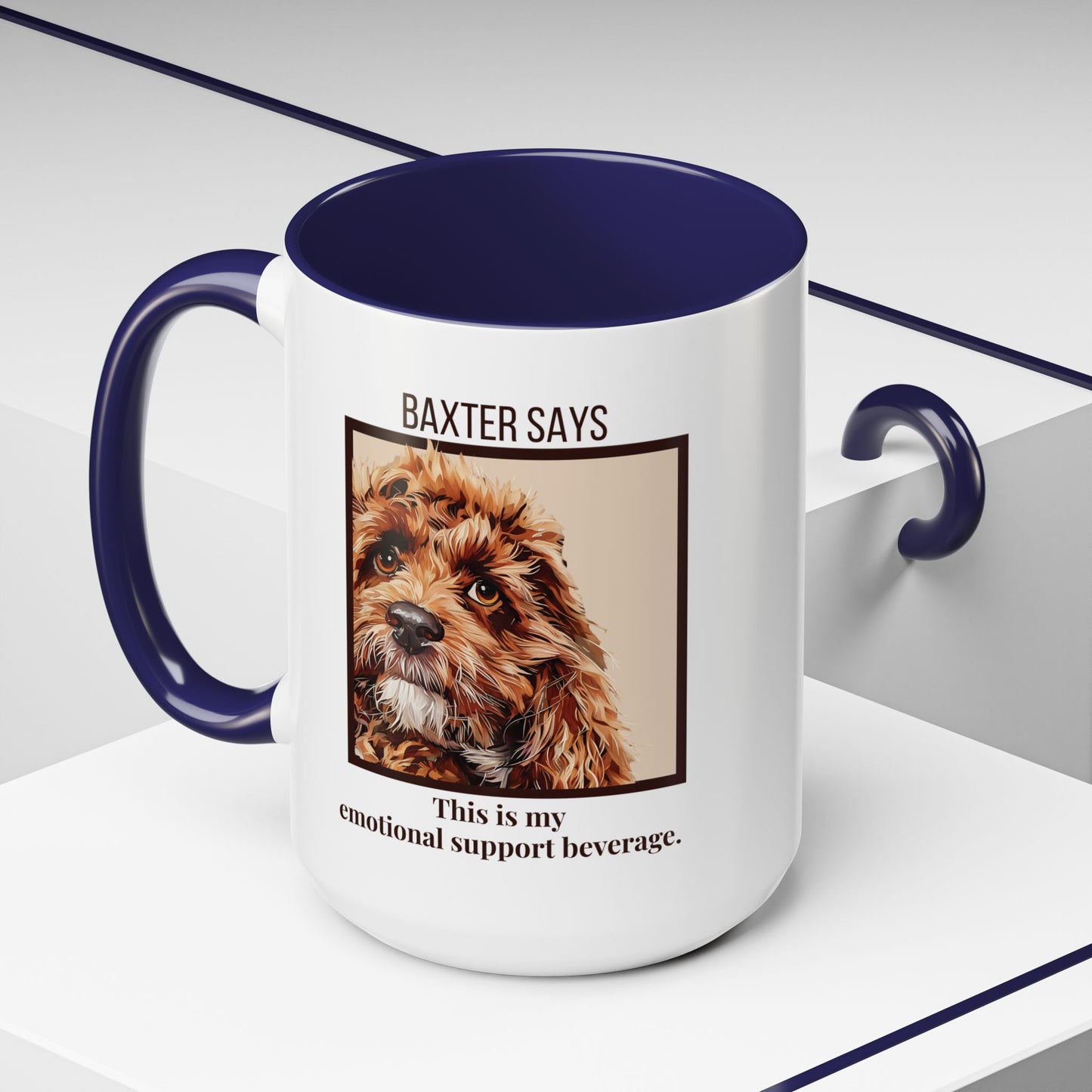 Funny Dog Mug – Baxter Says: Emotional Support Beverage | 11oz Gift for Pet Parents