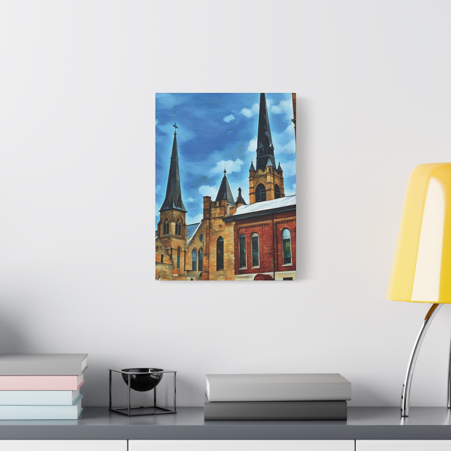 Wheeling Rooftops – St. Matthew’s & St. James Churches | Original Photo Turned Impressionistic Painting