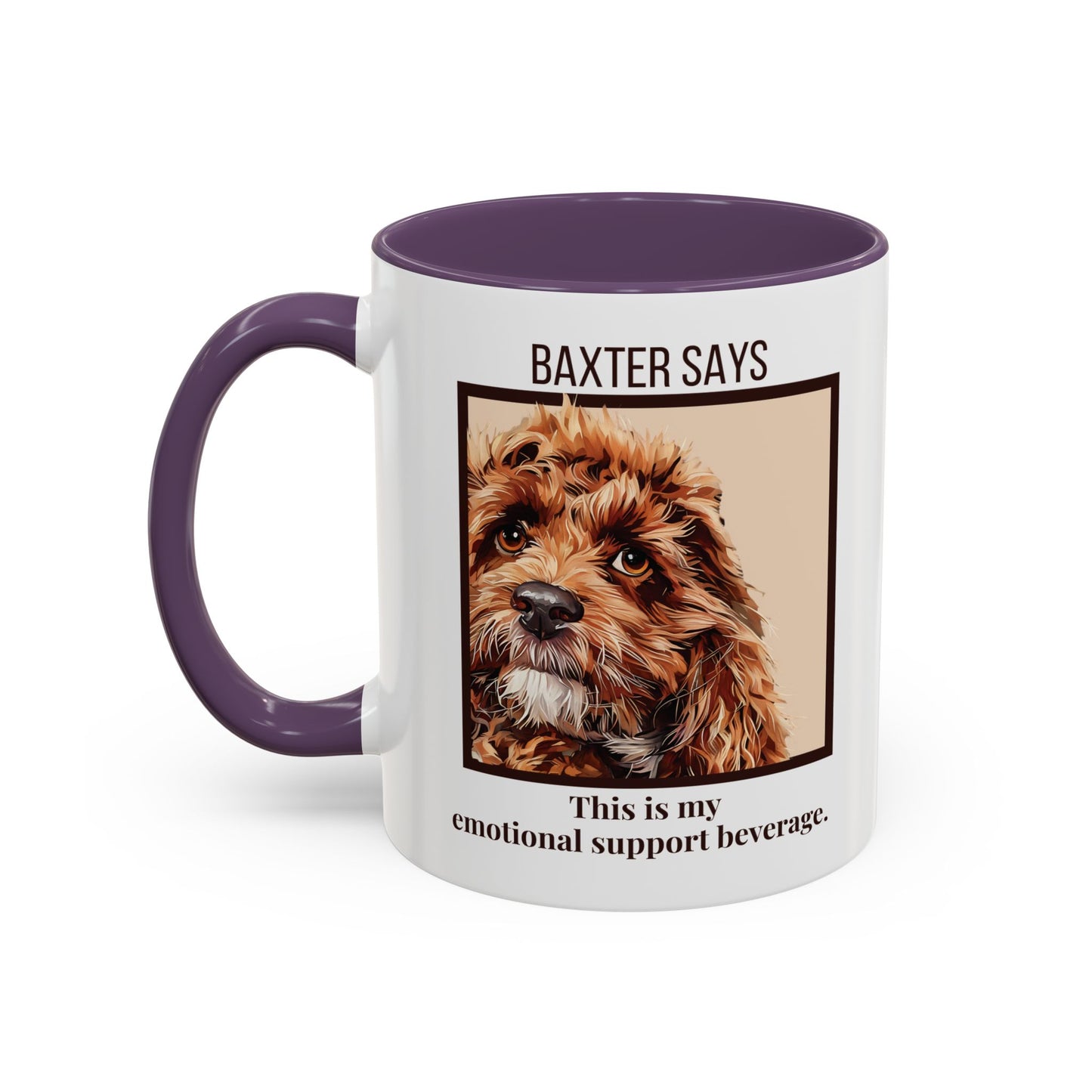 Funny Dog Mug – Baxter Says: Emotional Support Beverage | 11oz Gift for Pet Parents