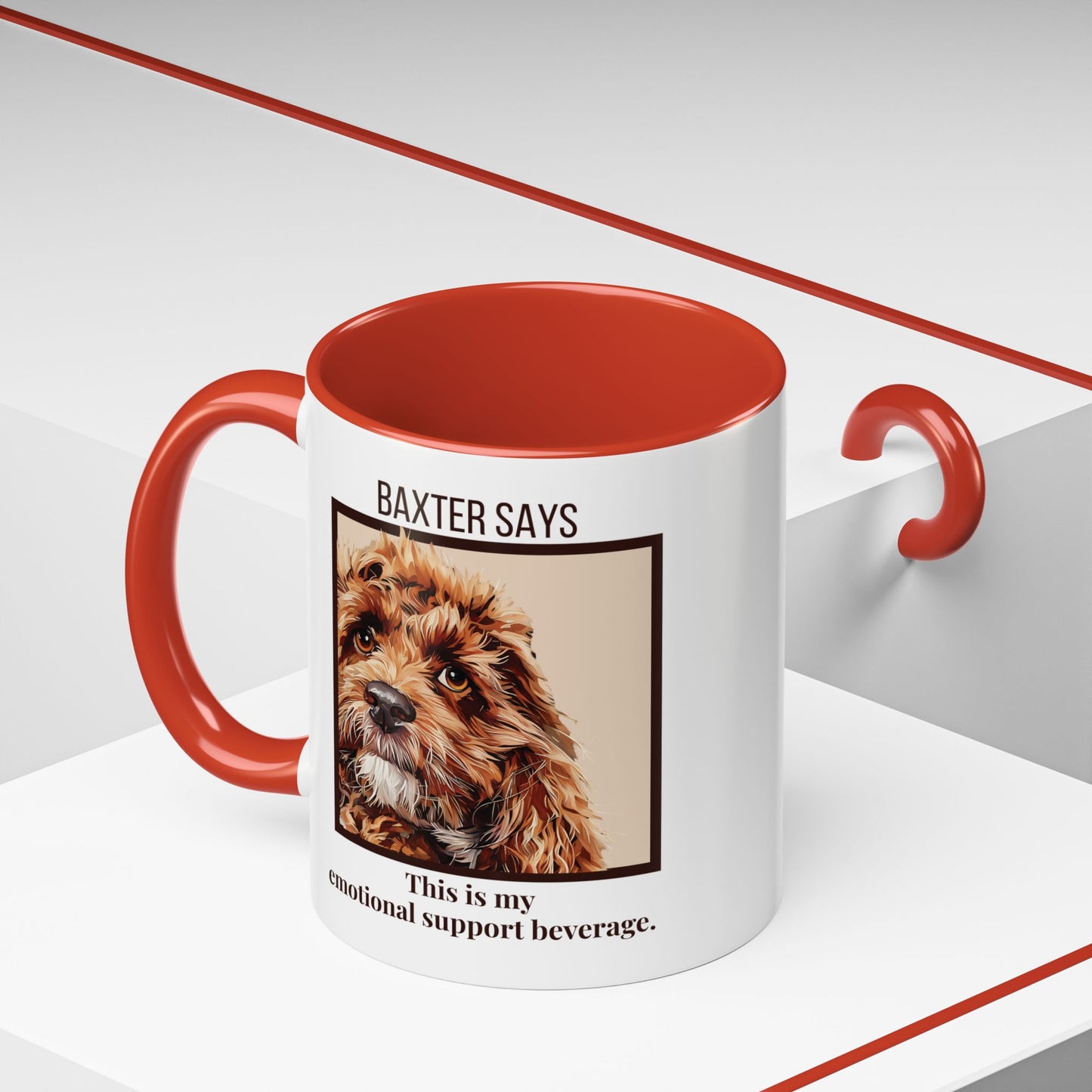 Funny Dog Mug – Baxter Says: Emotional Support Beverage | 11oz Gift for Pet Parents