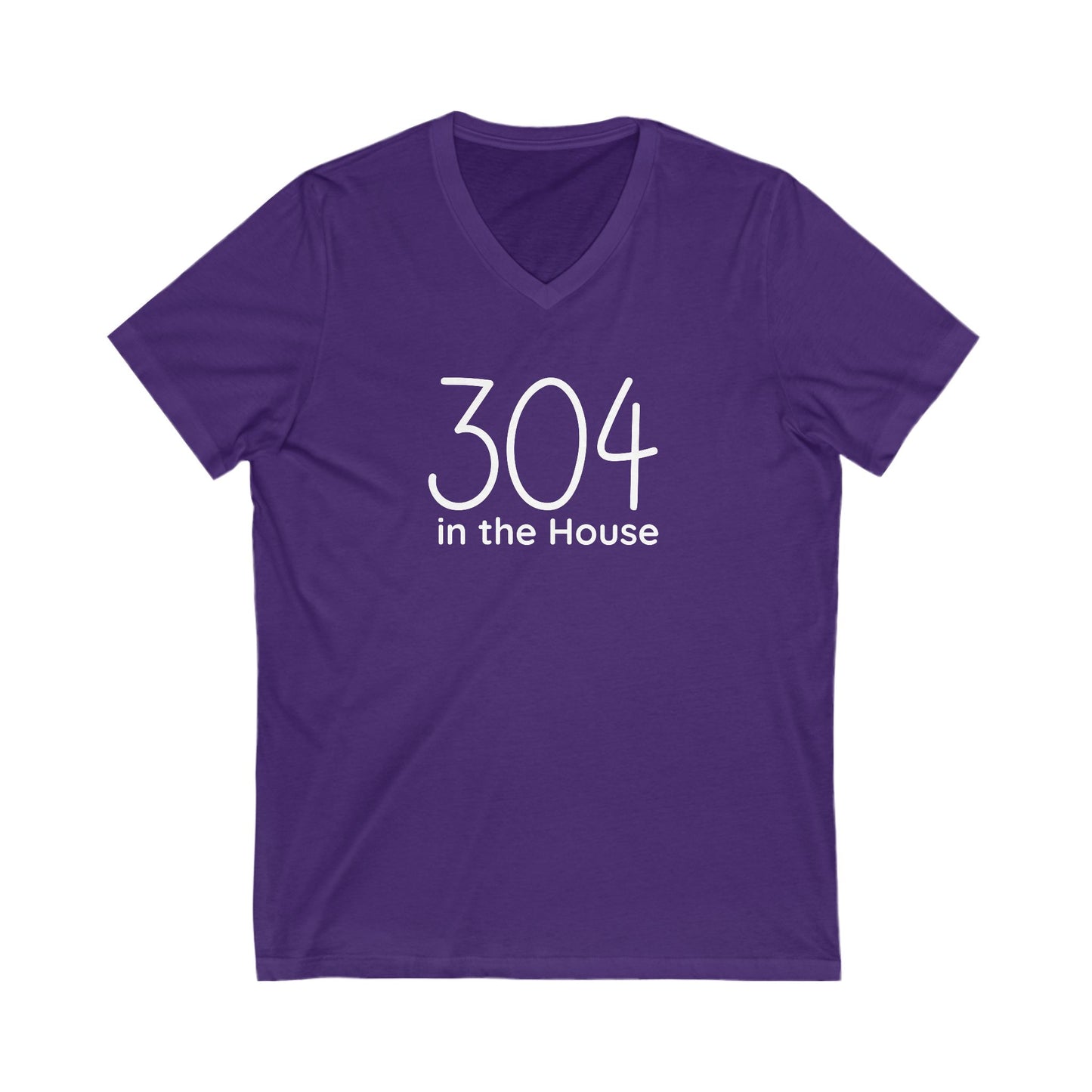 304 in the House Unisex Jersey Short Sleeve V-Neck Tee