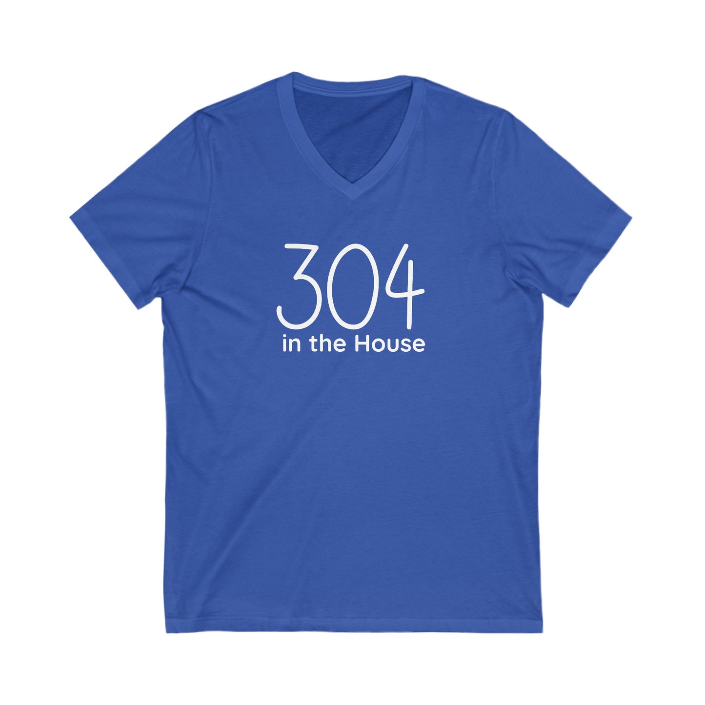304 in the House Unisex Jersey Short Sleeve V-Neck Tee