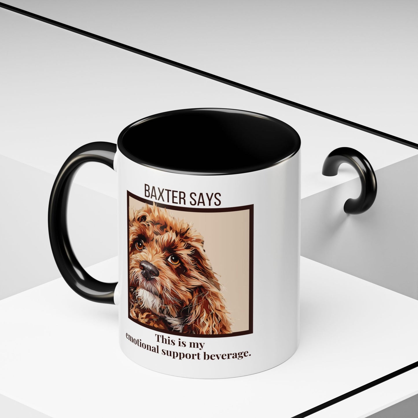 Funny Dog Mug – Baxter Says: Emotional Support Beverage | 11oz Gift for Pet Parents