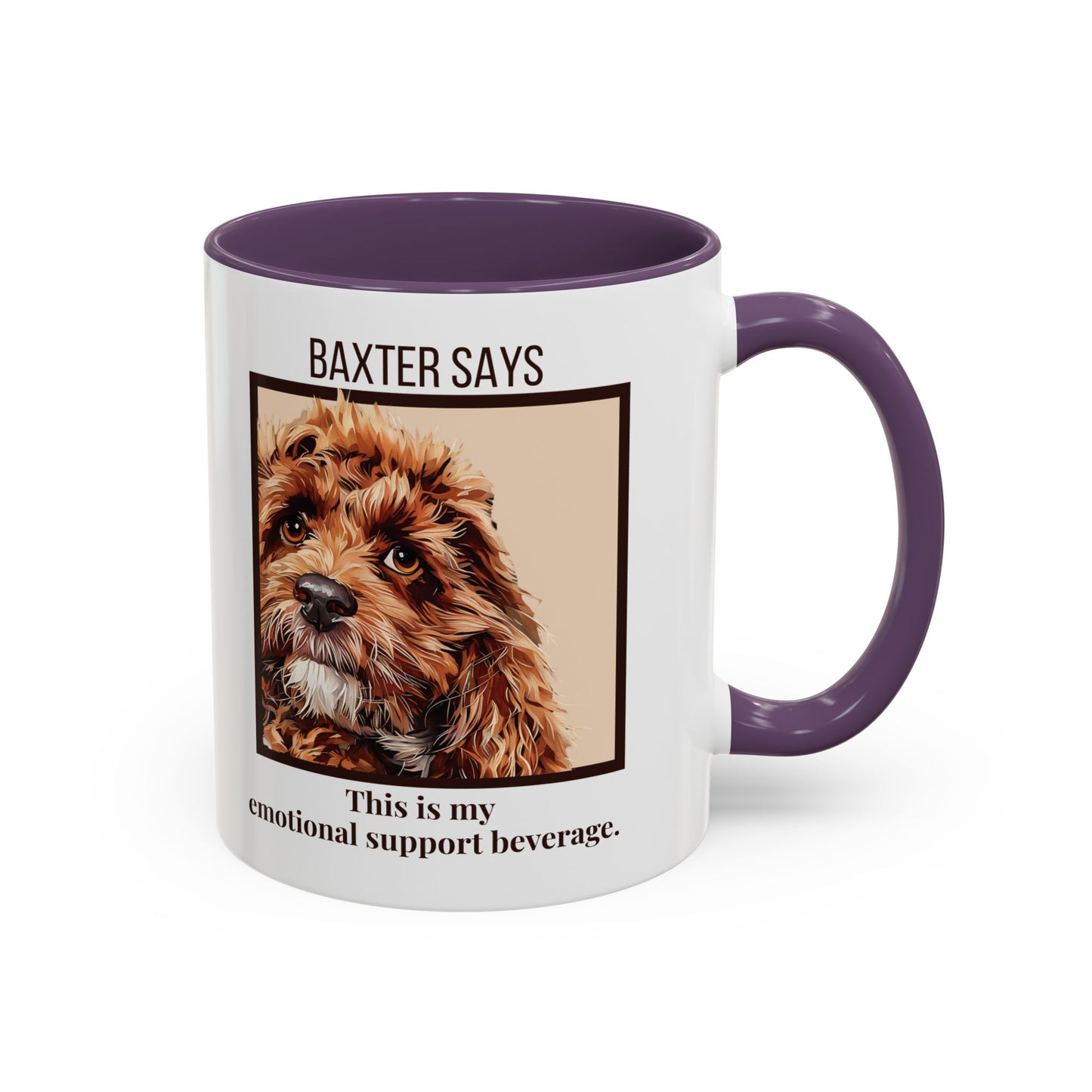 Funny Dog Mug – Baxter Says: Emotional Support Beverage | 11oz Gift for Pet Parents