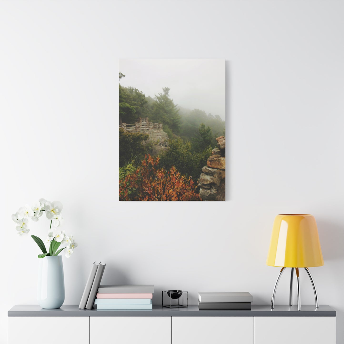 Coopers Rock West Virginia Canvas Wall Art – Appalachian Mountain Fog Landscape Photo