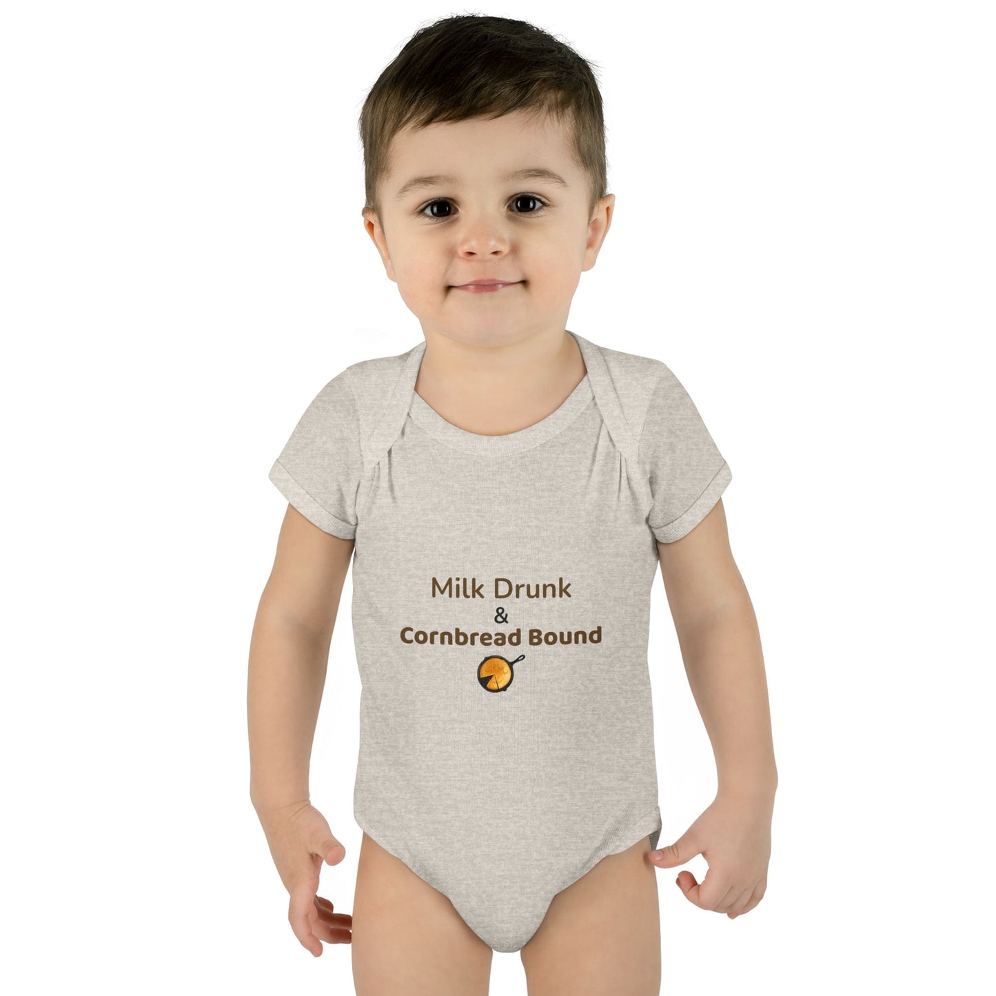 Milk Drunk & Cornbread Bound Baby Onesie – Funny Appalachian Baby Gift  👉 Hits: