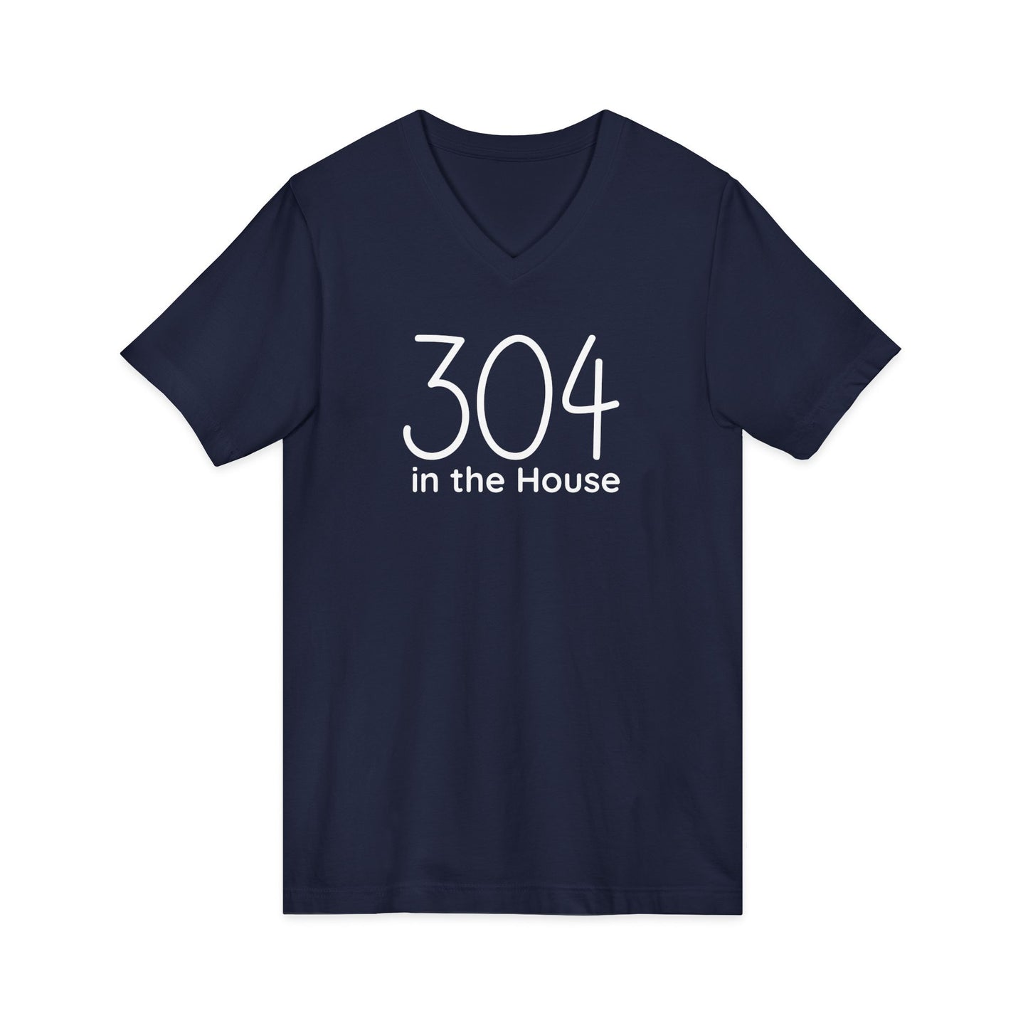 304 in the House Unisex Jersey Short Sleeve V-Neck Tee