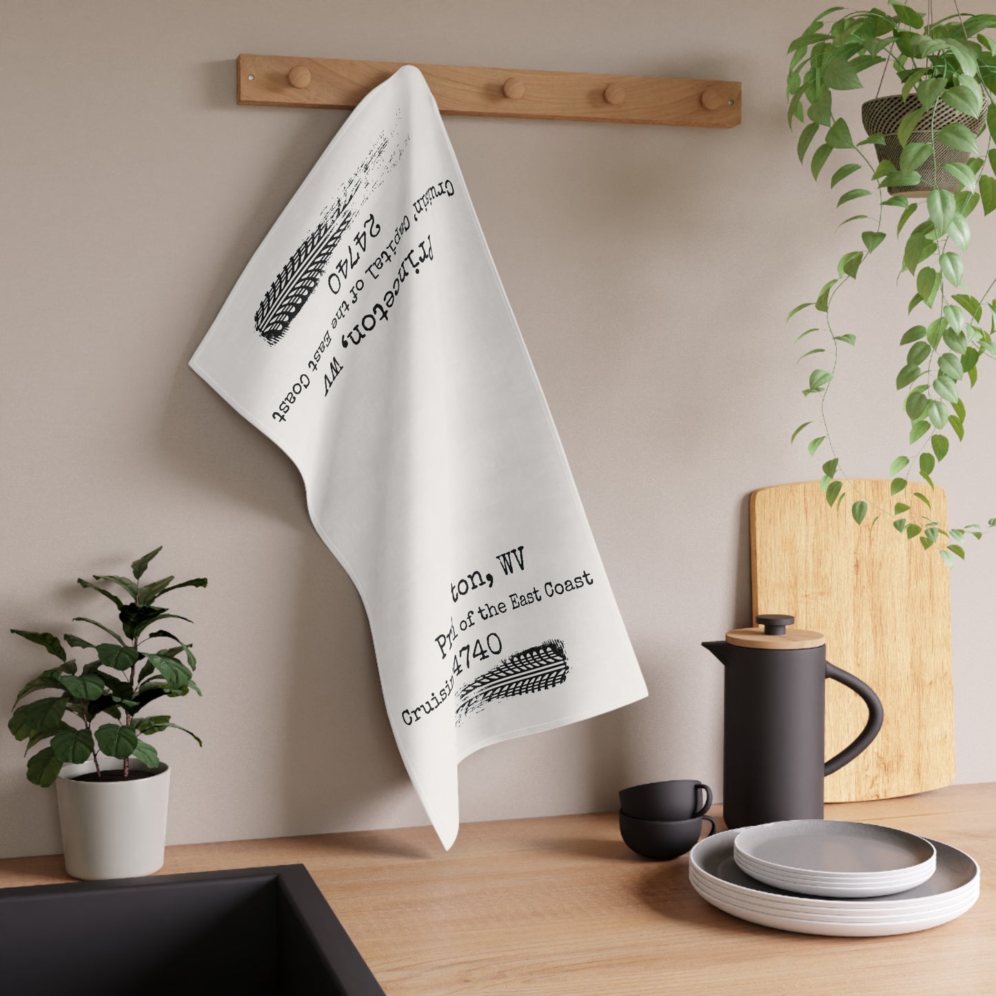 Princeton WV Tea Towel | Cruisin’ Capital of the East Coast | Mercer Street 24740 Kitchen Towel | West Virginia Gift | Appalachian Dish Towel | Cotton Twill 18x30