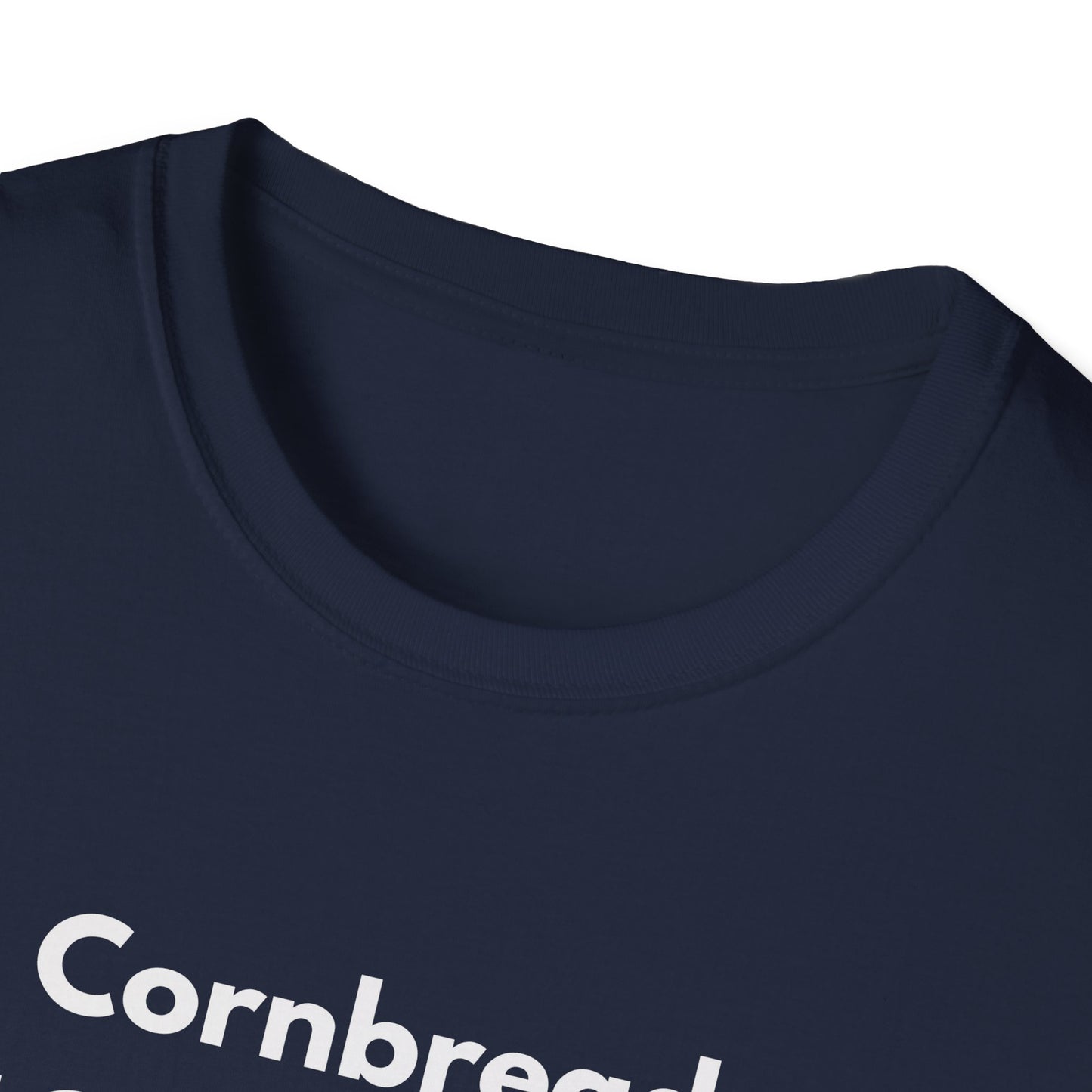 Cornbread No Sugar Navy T-Shirt | Funny Southern Saying Tee | Appalachian Humor Shirt | Gildan Softstyle 64000