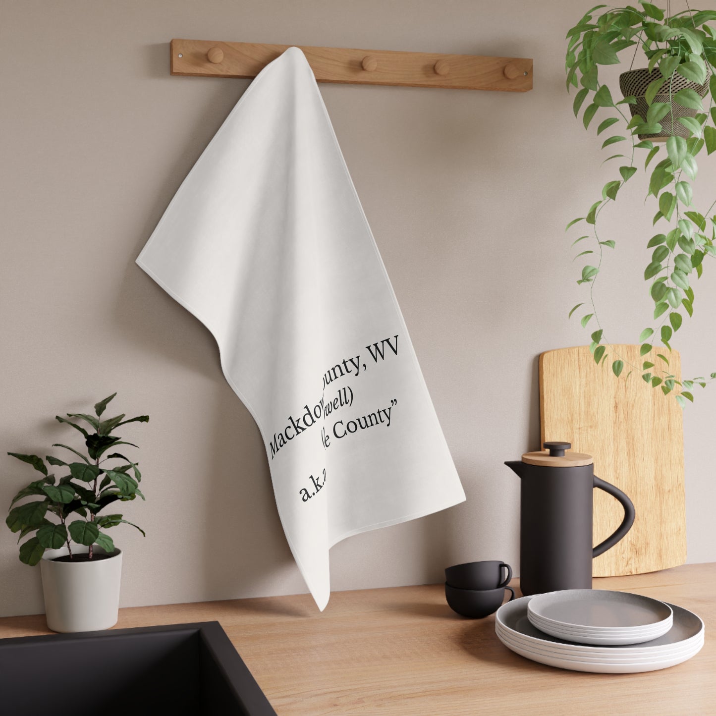 Mackdow County WV Tea Towel | McDowell | a.k.a. "The County" West Virginia Gift | Coal Country Decor | Appalachian Pride | Cotton Twill 18x30