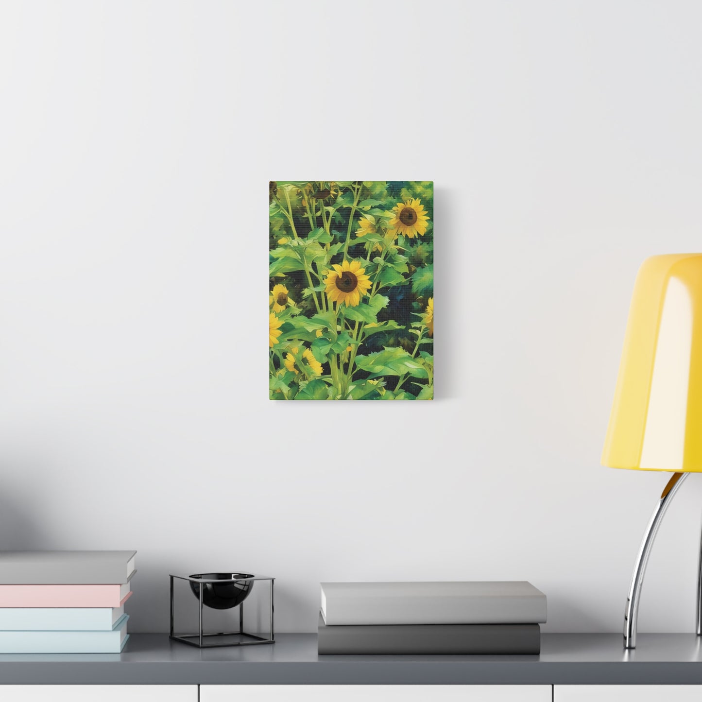 Yellow Sunflower Serenity, Pastel Canvas Wall Art