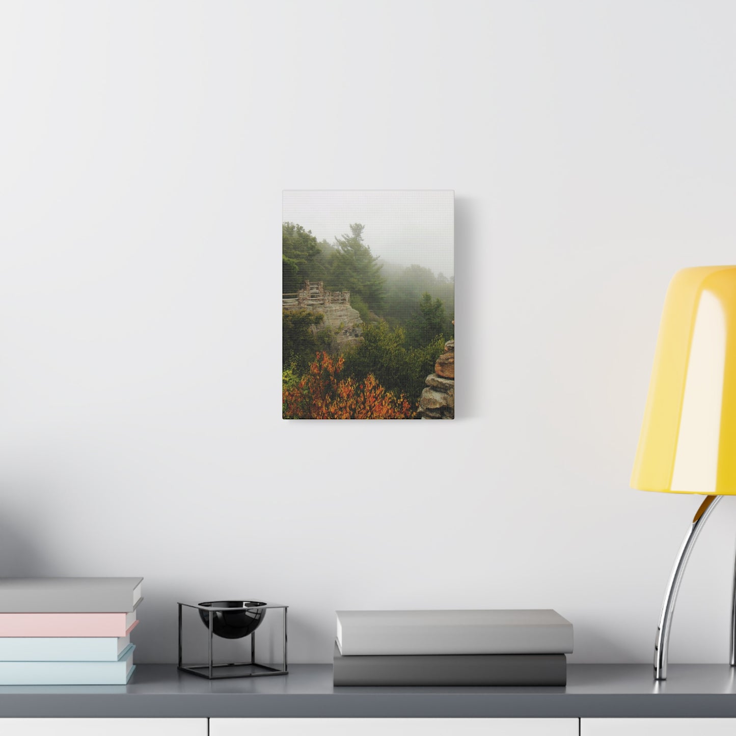 Coopers Rock West Virginia Canvas Wall Art – Appalachian Mountain Fog Landscape Photo