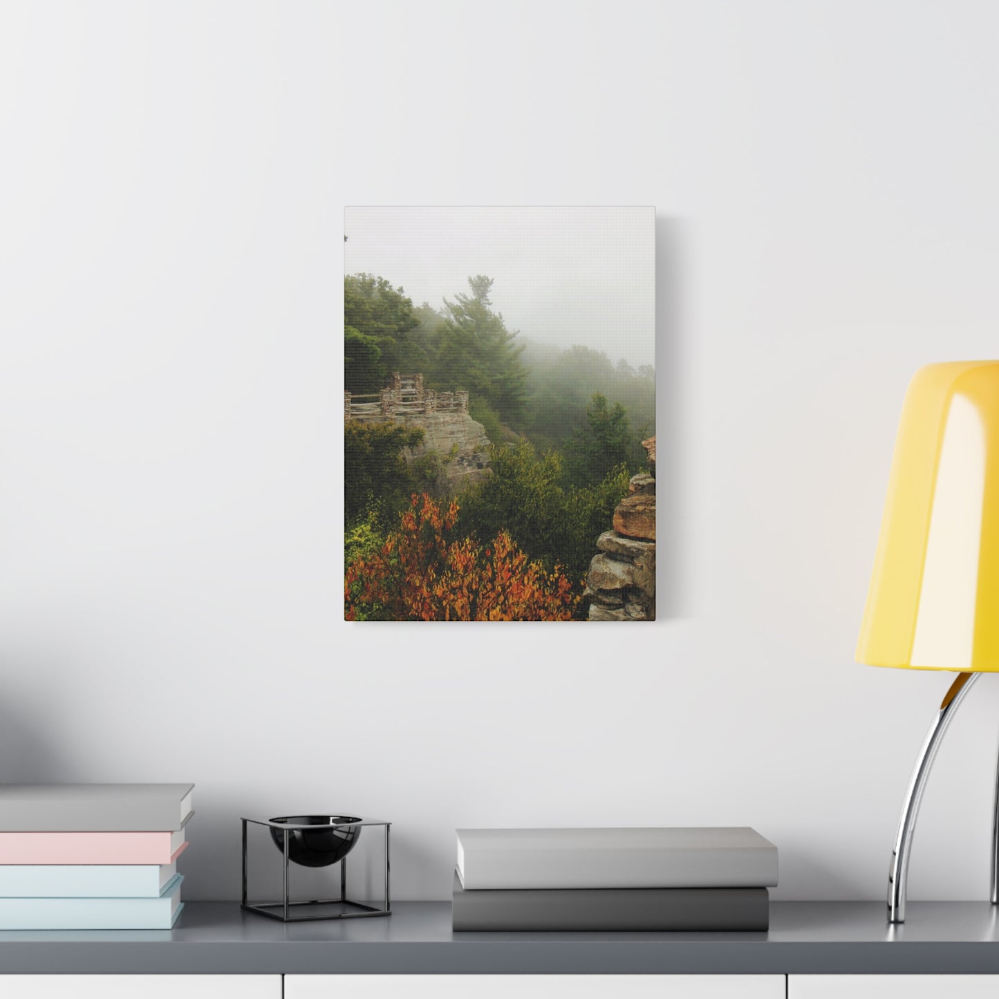 Coopers Rock West Virginia Canvas Wall Art – Appalachian Mountain Fog Landscape Photo