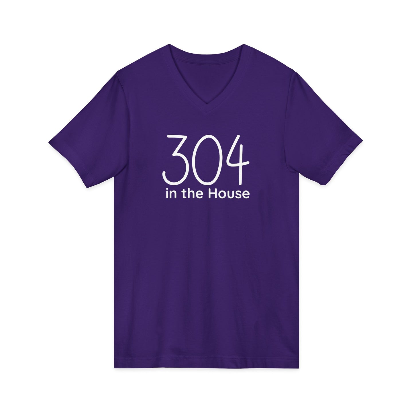 304 in the House Unisex Jersey Short Sleeve V-Neck Tee