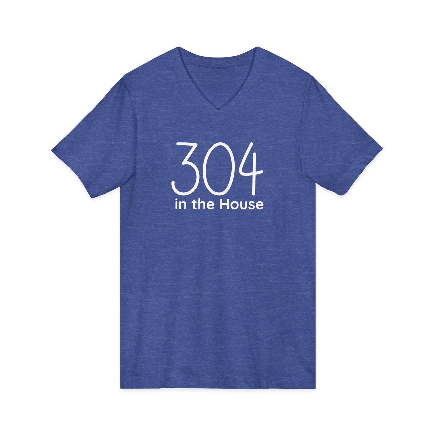 304 in the House Unisex Jersey Short Sleeve V-Neck Tee