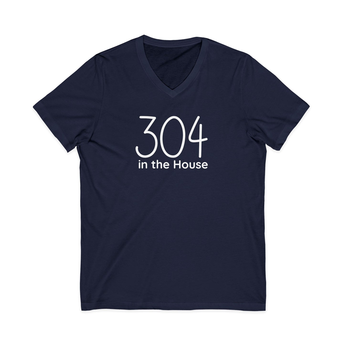 304 in the House Unisex Jersey Short Sleeve V-Neck Tee