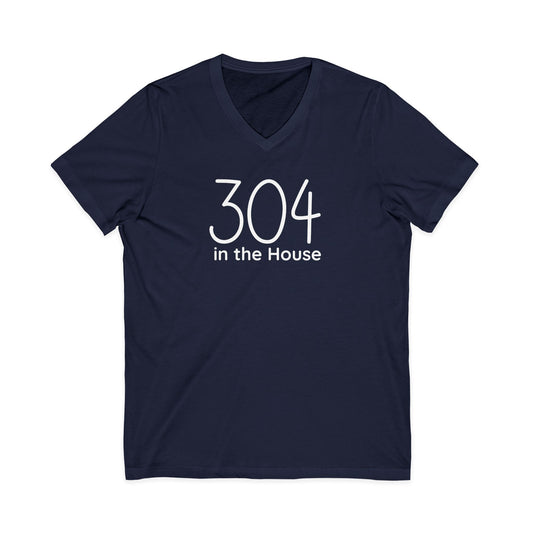 304 in the House Unisex Jersey Short Sleeve V-Neck Tee