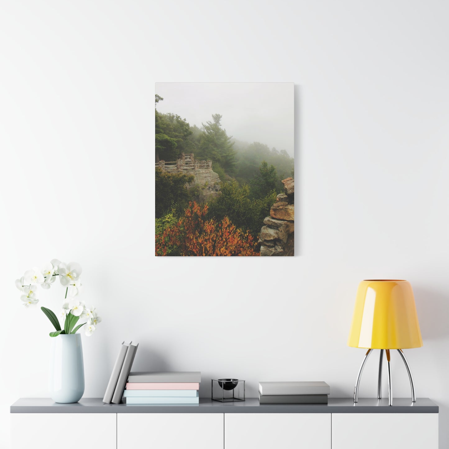 Coopers Rock West Virginia Canvas Wall Art – Appalachian Mountain Fog Landscape Photo