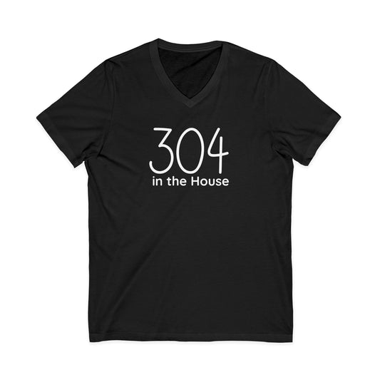 304 in the House Unisex Jersey Short Sleeve V-Neck Tee
