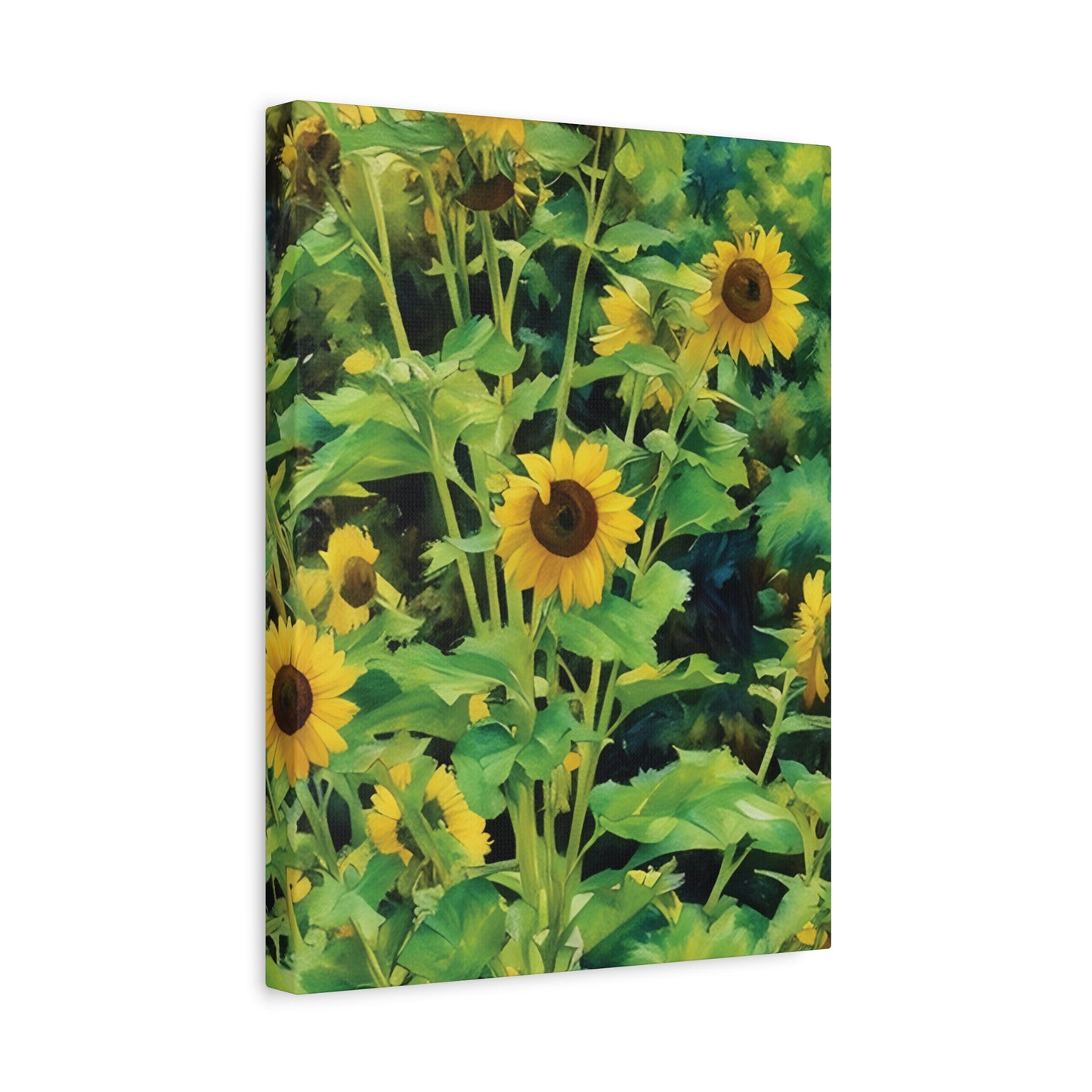Yellow Sunflower Serenity, Pastel Canvas Wall Art