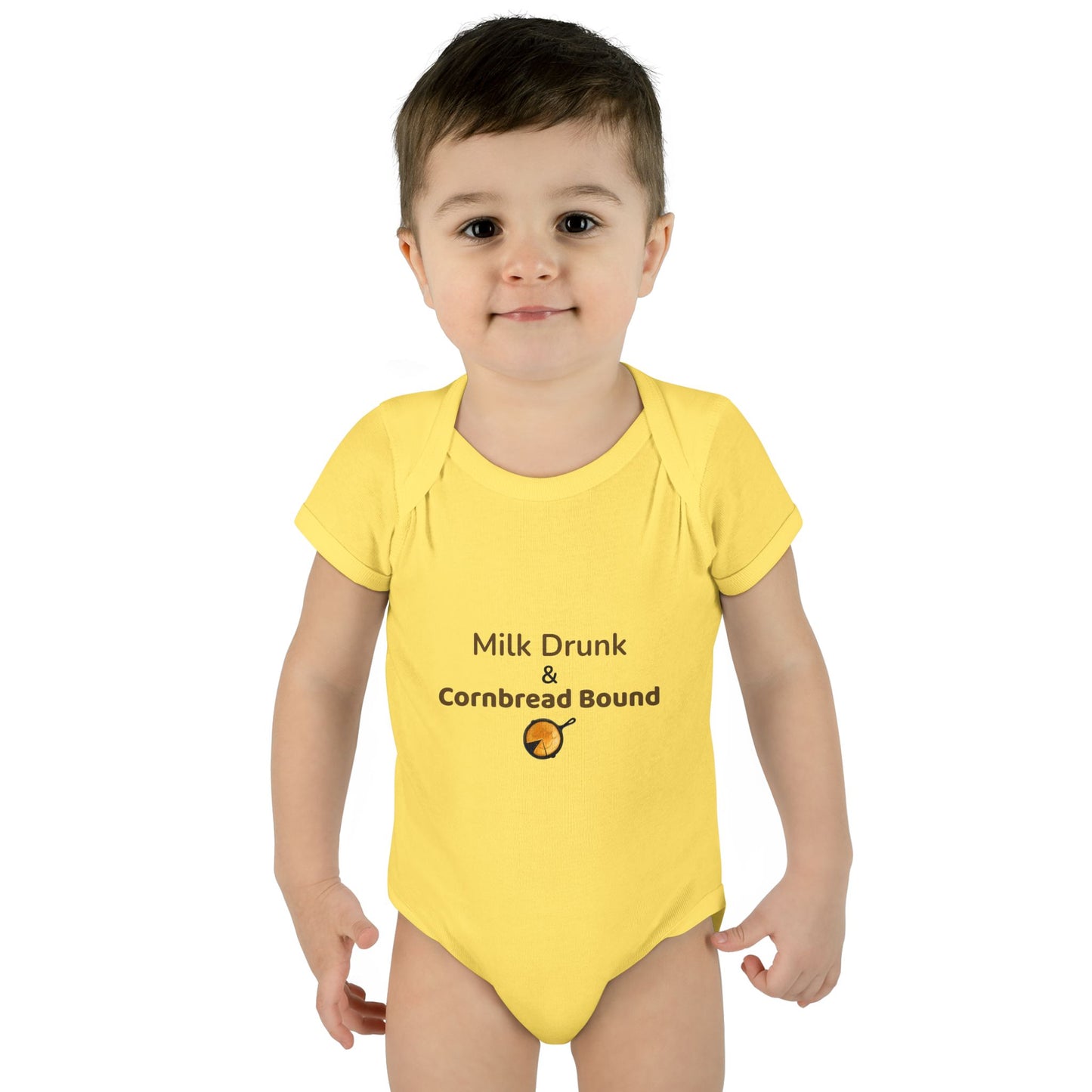 Milk Drunk & Cornbread Bound Baby Onesie – Funny Appalachian Baby Gift  👉 Hits:
