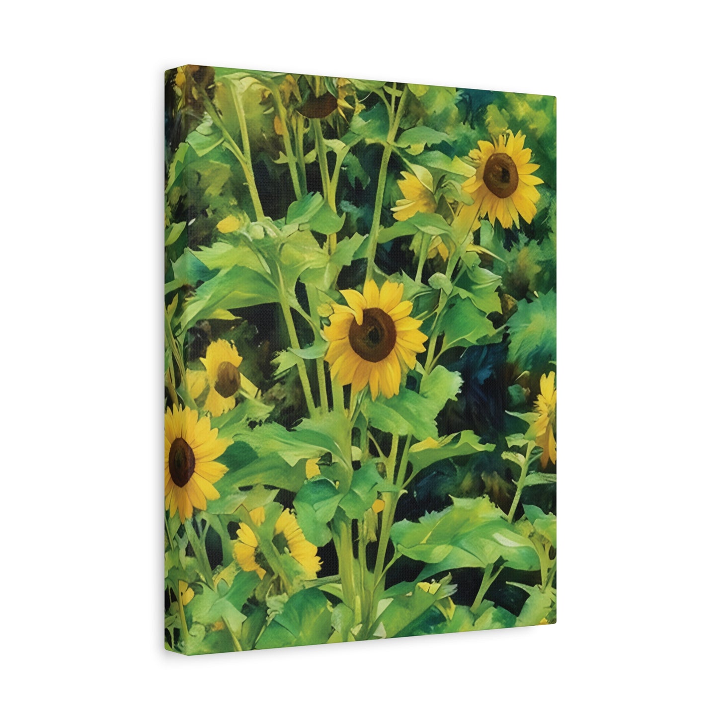 Yellow Sunflower Serenity, Pastel Canvas Wall Art