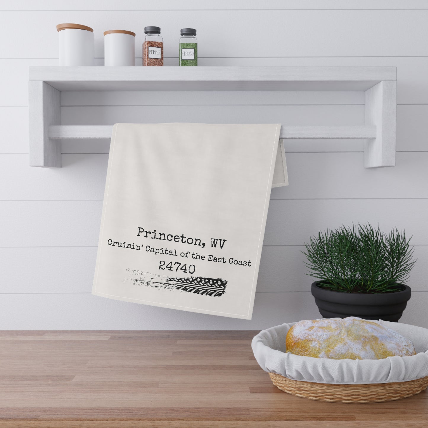 Princeton WV Tea Towel | Cruisin’ Capital of the East Coast | Mercer Street 24740 Kitchen Towel | West Virginia Gift | Appalachian Dish Towel | Cotton Twill 18x30
