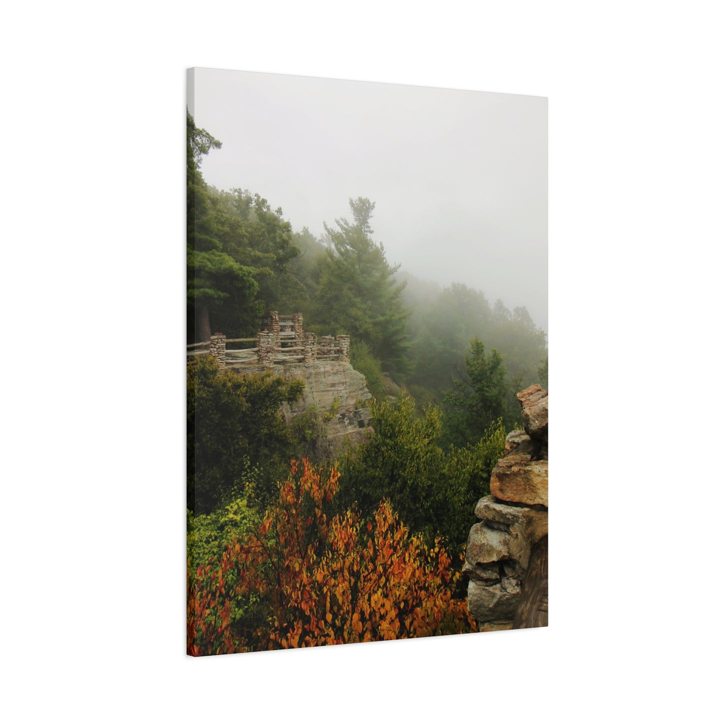 Coopers Rock West Virginia Canvas Wall Art – Appalachian Mountain Fog Landscape Photo