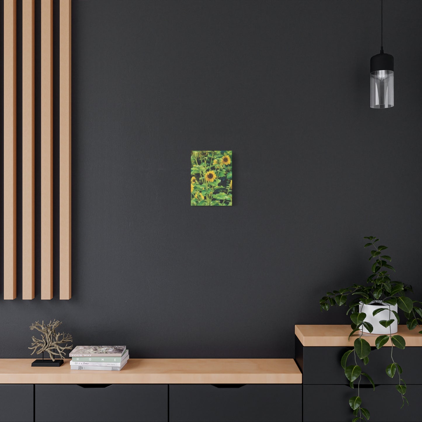Yellow Sunflower Serenity, Pastel Canvas Wall Art