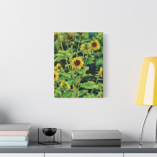 Yellow Sunflower Serenity, Pastel Canvas Wall Art