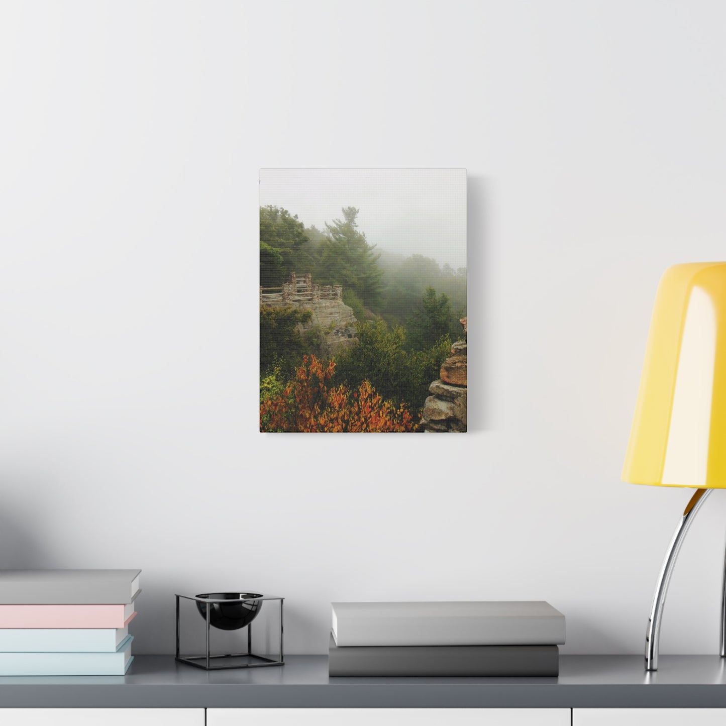 Coopers Rock West Virginia Canvas Wall Art – Appalachian Mountain Fog Landscape Photo