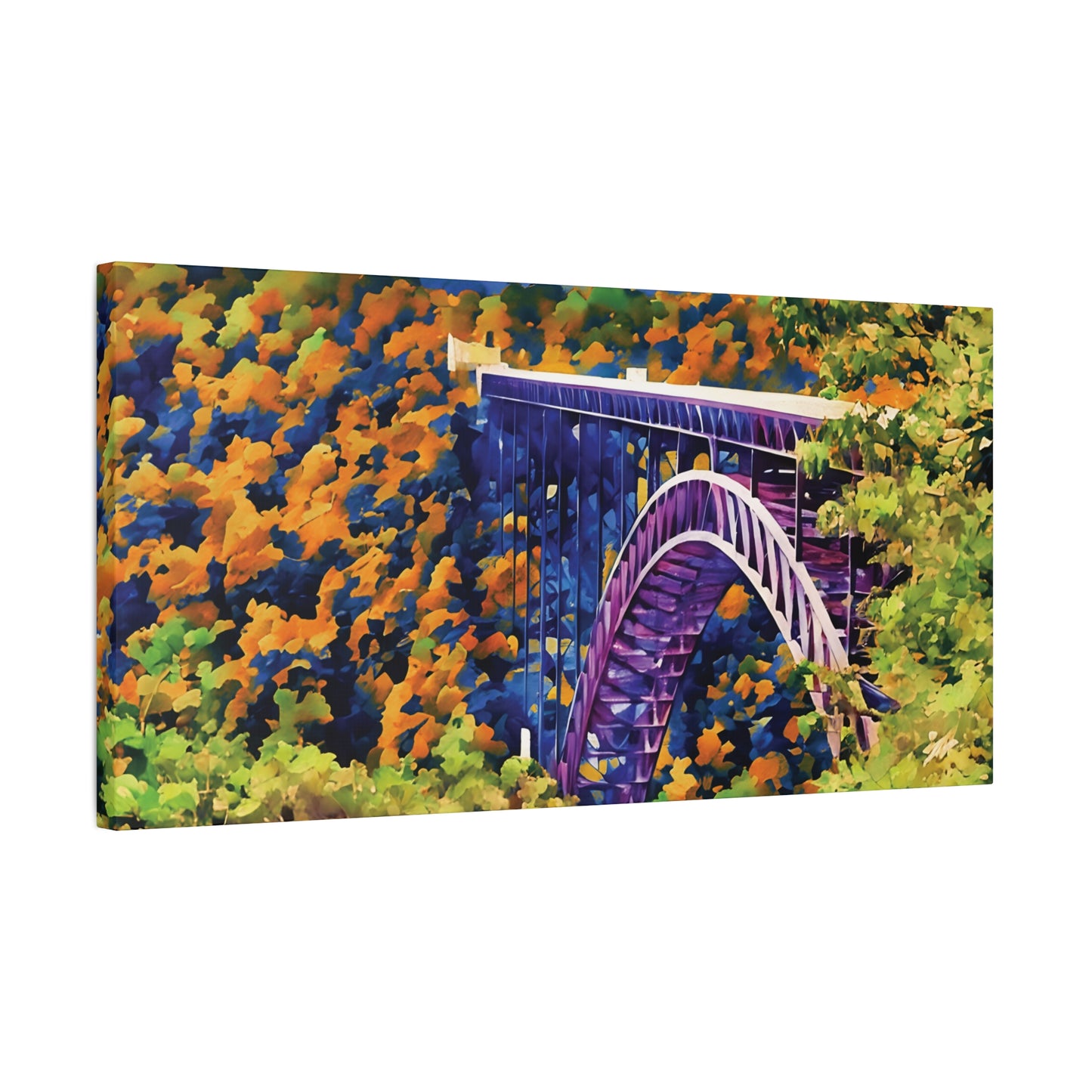 New River Gorge Bridge – Original Photo Turned Watercolor Canvas Art