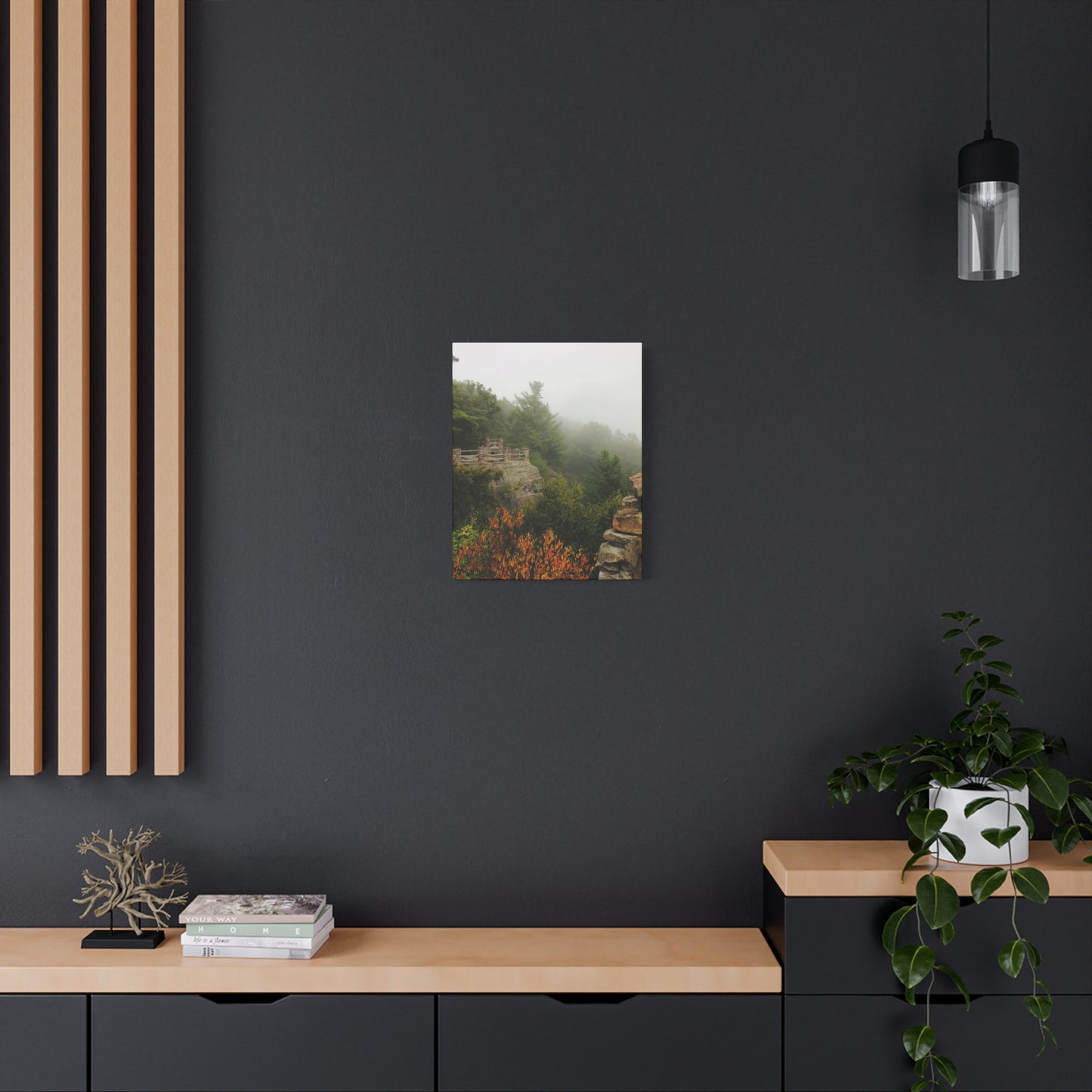 Coopers Rock West Virginia Canvas Wall Art – Appalachian Mountain Fog Landscape Photo