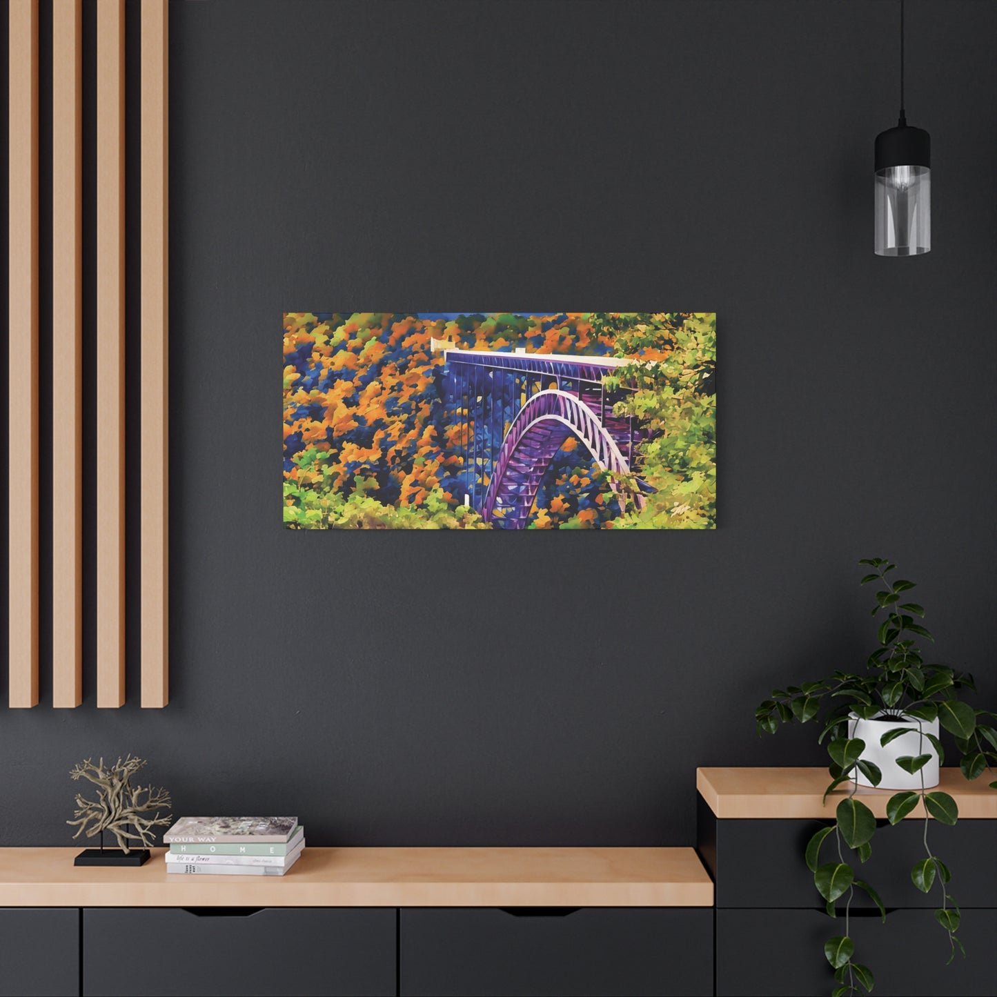 New River Gorge Bridge – Original Photo Turned Watercolor Canvas Art