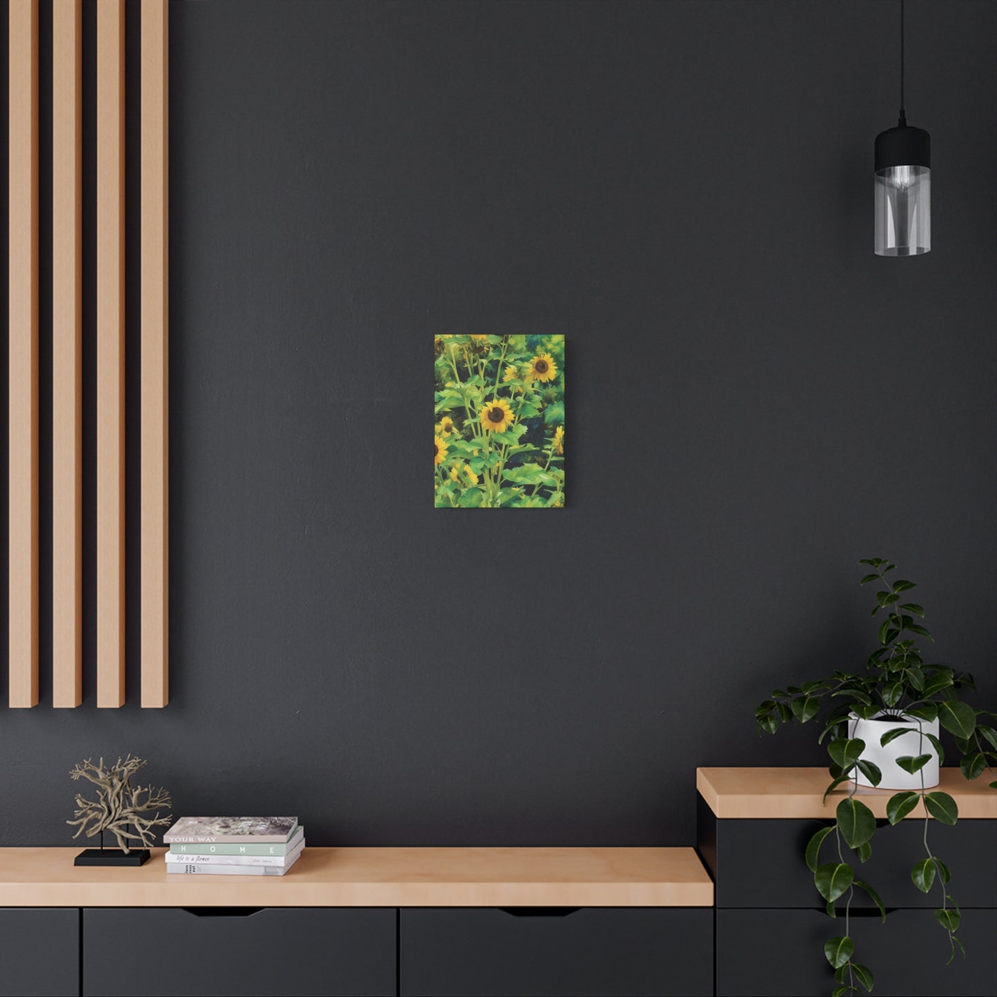 Yellow Sunflower Serenity, Pastel Canvas Wall Art