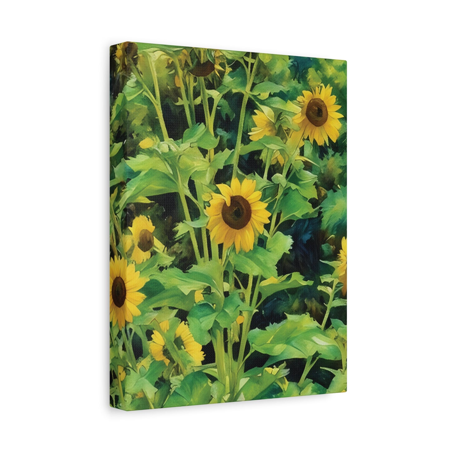 Yellow Sunflower Serenity, Pastel Canvas Wall Art