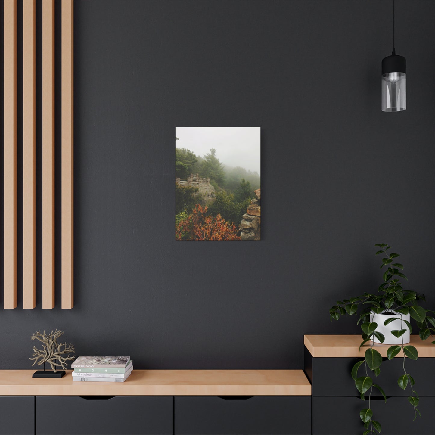 Coopers Rock West Virginia Canvas Wall Art – Appalachian Mountain Fog Landscape Photo