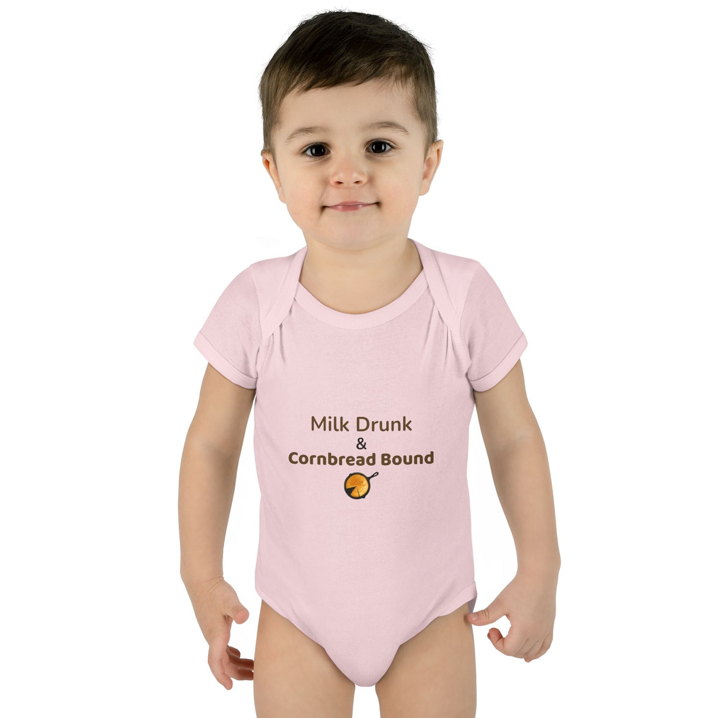 Milk Drunk & Cornbread Bound Baby Onesie – Funny Appalachian Baby Gift  👉 Hits: