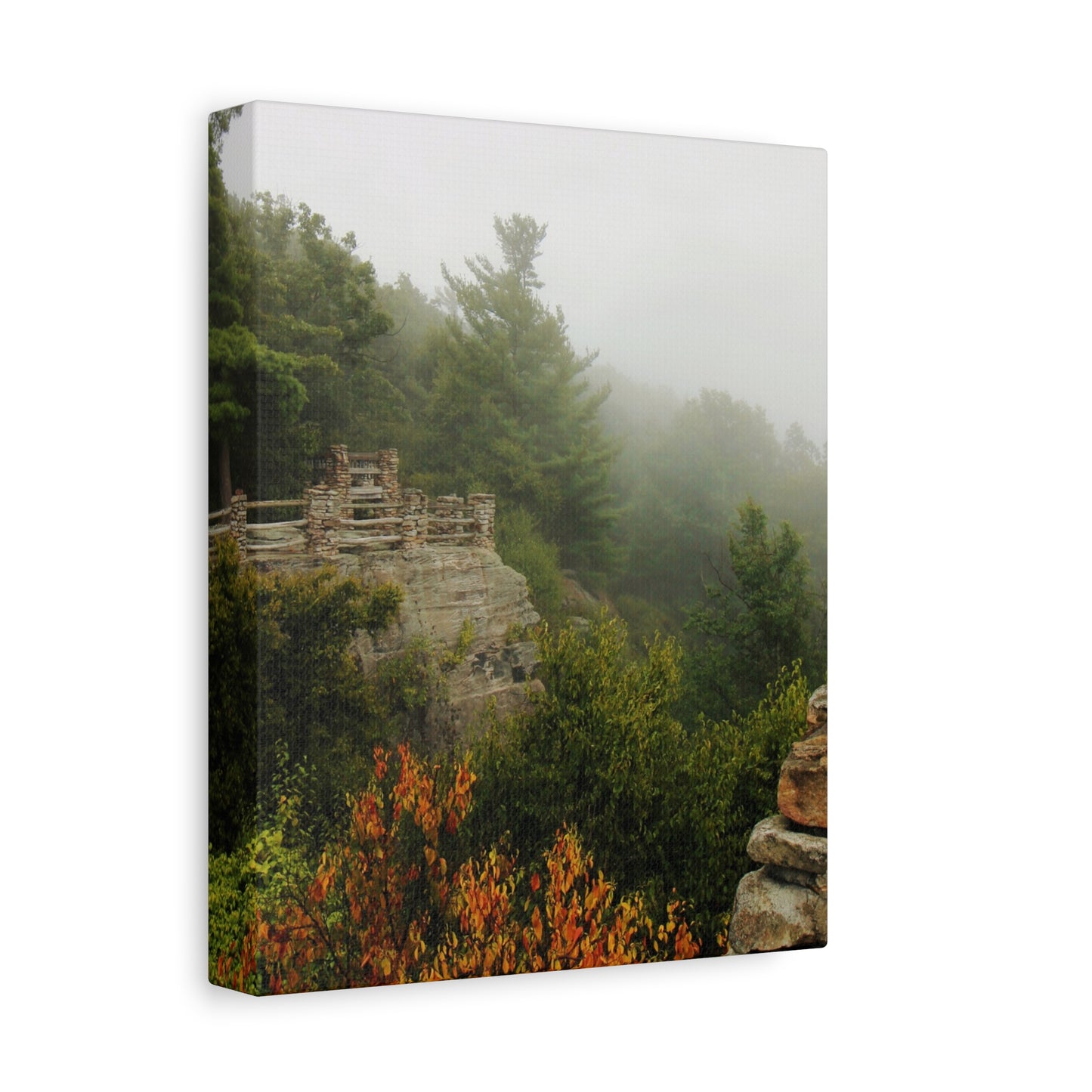 Coopers Rock West Virginia Canvas Wall Art – Appalachian Mountain Fog Landscape Photo