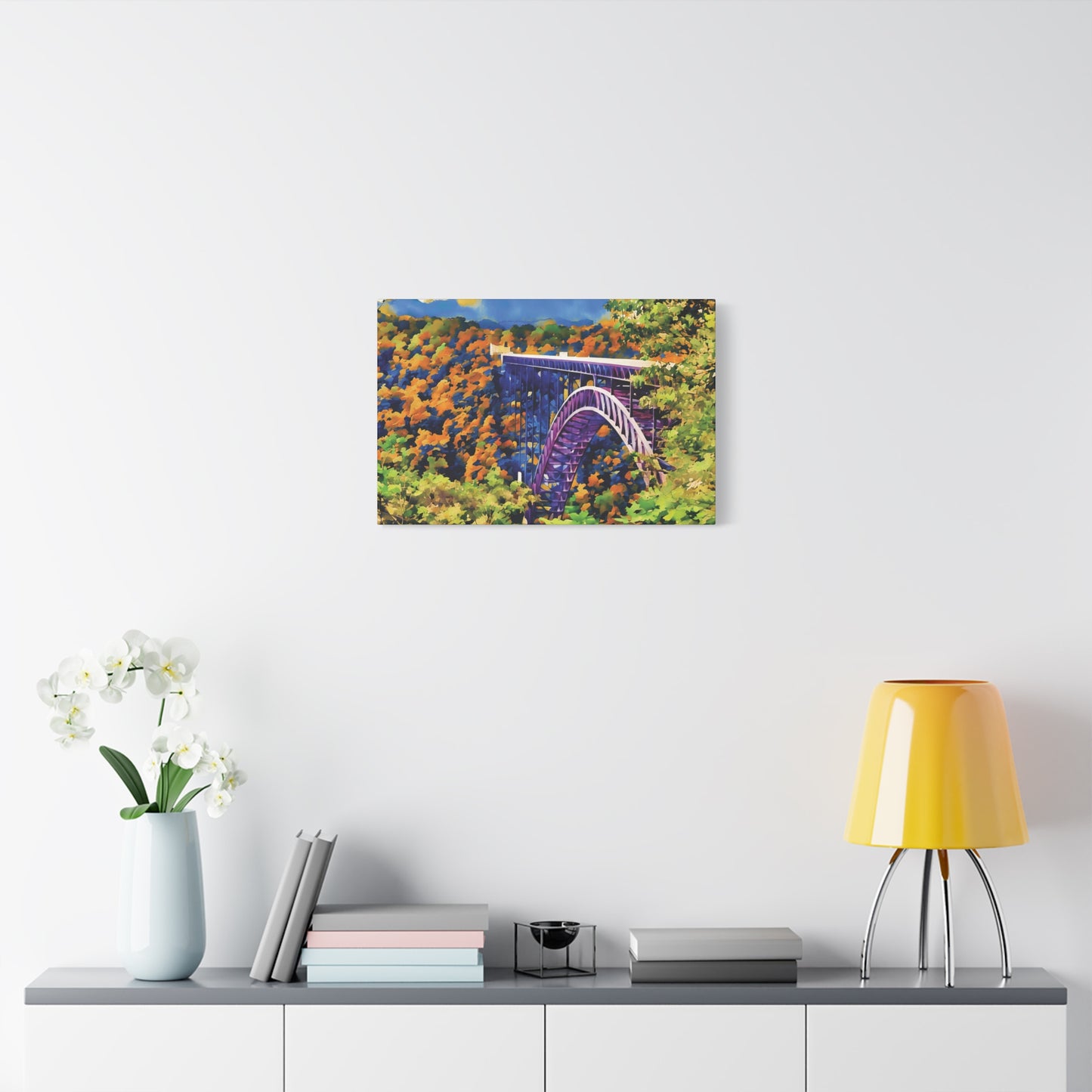 New River Gorge Bridge – Original Photo Turned Watercolor Canvas Art